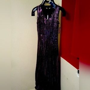NWT Lapis Black / Rose Sequin Party Dress -  Size 6